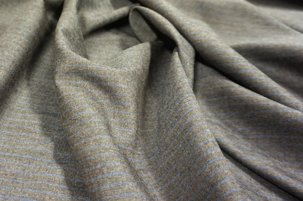 Grey Suiting with Blue Stripes