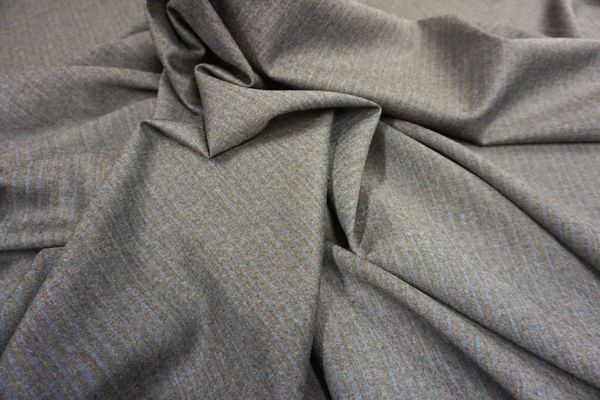 Grey Suiting with Blue Stripes