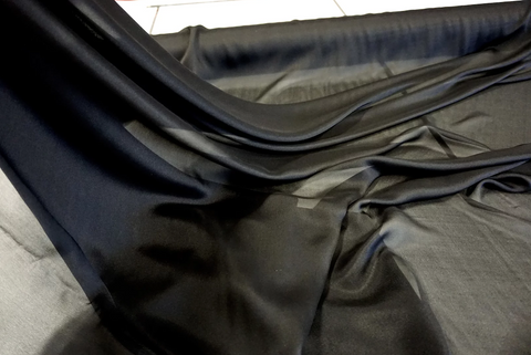 Black Silk Satin Chiffon