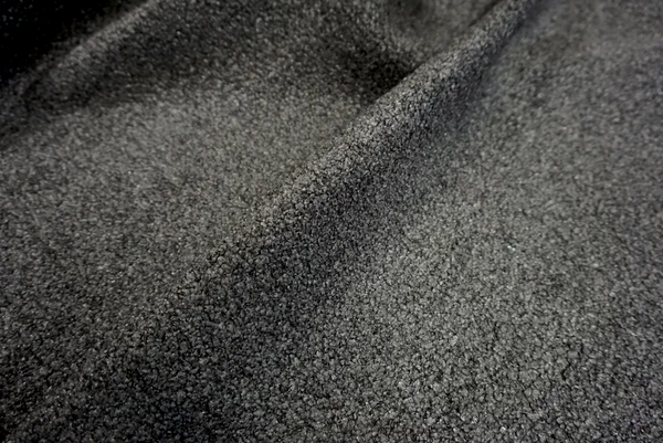 Coated Wool Bouclè, Black Concrete