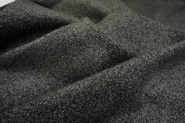 Coated Wool Bouclè, Black Concrete