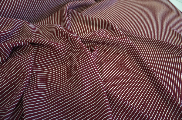 Diagonal Wavy Stripe Crepe, Burgundy