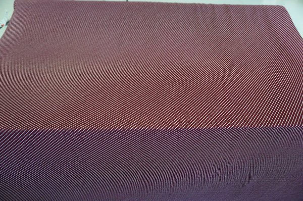 Diagonal Wavy Stripe Crepe, Burgundy