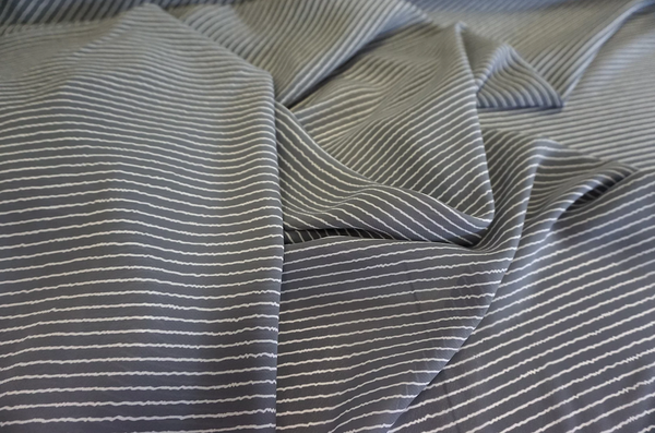 Diagonal Wavy Stripe Crepe, Dove Grey