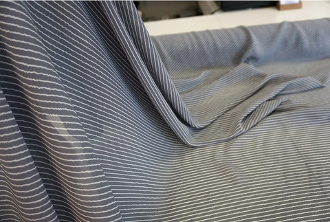 Diagonal Wavy Stripe Crepe, Dove Grey