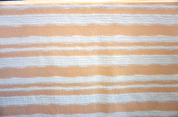 Apricot Off White Brush Strokes Cloque Jacquard