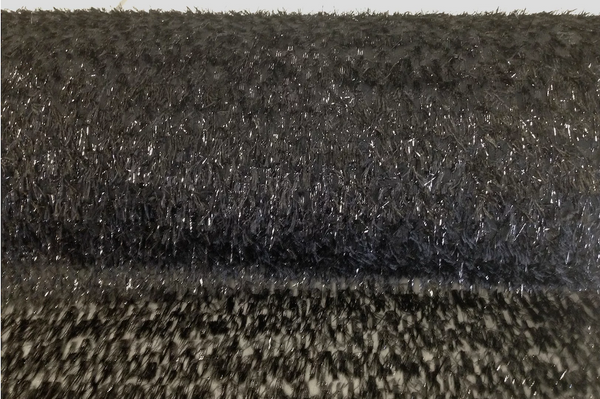 Feathered Appliqué on Chiffon, Midnight Black