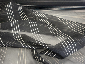 Black & White Stripe Silk Organza