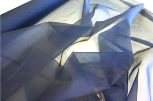 Navy Silk Organza