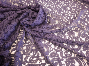 Very Wide Purple Italian Corded Lace