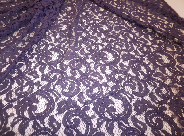 Very Wide Purple Italian Corded Lace
