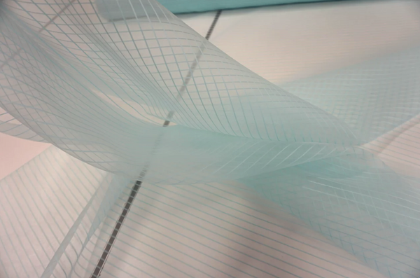 Stripe Organza, Aqua Blue