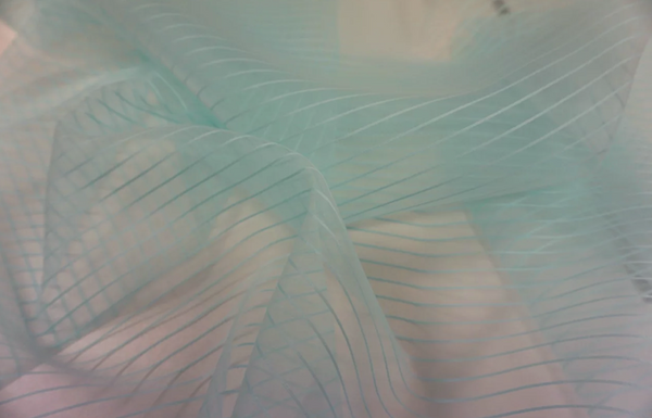 Stripe Organza, Aqua Blue