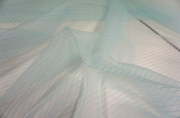 Stripe Organza, Aqua Blue