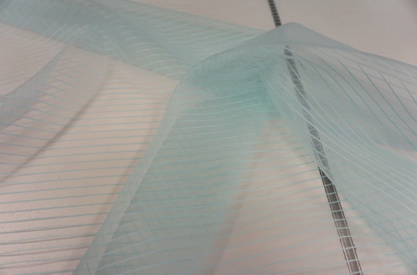 Stripe Organza, Aqua Blue