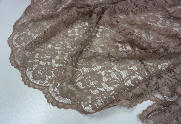 Scalloped Corded Lace, Taupe