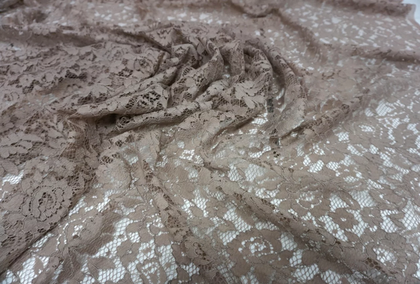 Scalloped Corded Lace, Taupe