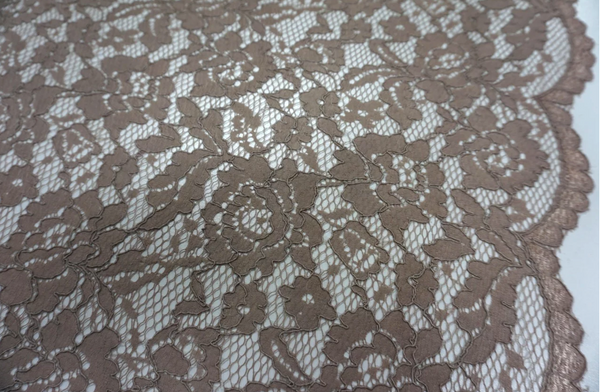 Scalloped Corded Lace, Taupe