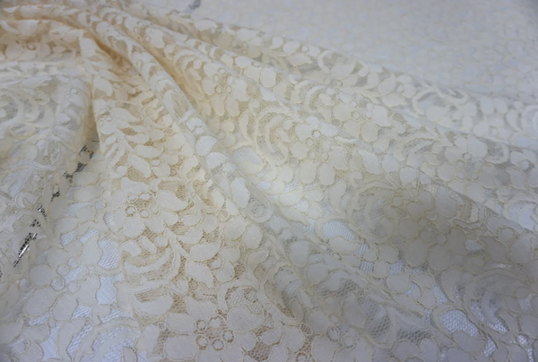 Scalloped Corded Lace, Ivory Cream