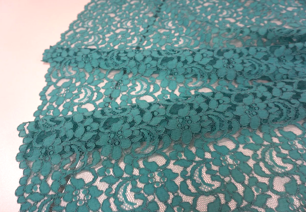 Scalloped Corded Lace, Teal Green – Fabric Muse