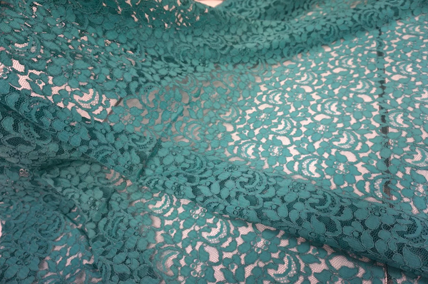 Scalloped Corded Lace, Teal Green