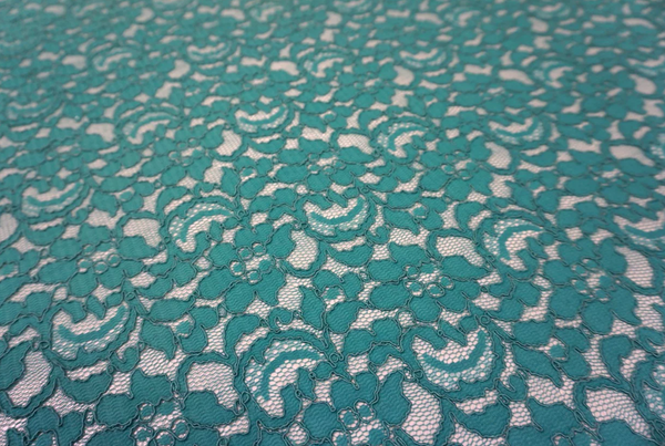 Scalloped Corded Lace, Teal Green