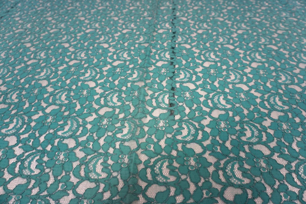 Scalloped Corded Lace, Teal Green