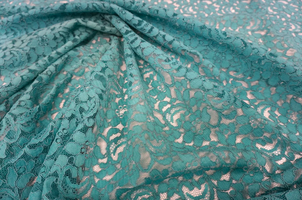 Scalloped Corded Lace, Teal Green