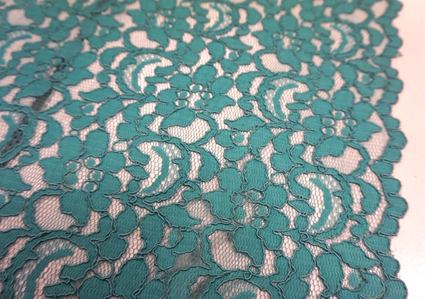 Scalloped Corded Lace, Teal Green