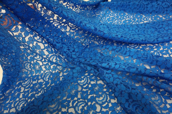 Scalloped Corded Lace, Bright Blue