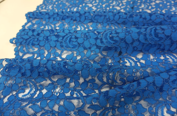 Scalloped Corded Lace, Bright Blue