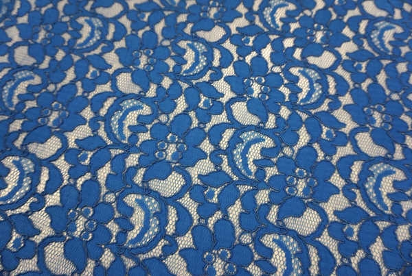 Scalloped Corded Lace, Bright Blue