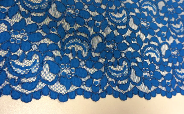 Scalloped Corded Lace, Bright Blue