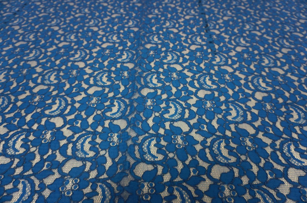 Scalloped Corded Lace, Bright Blue