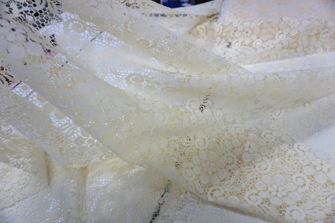 Retro Motif Lace, Ivory Cream