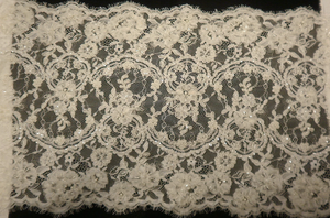Beaded Corded Lace Trim, Double Scallop