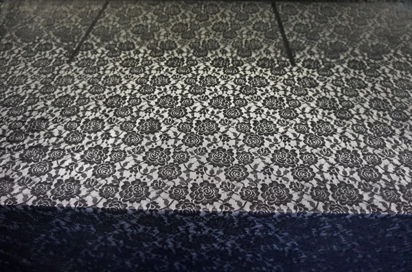 Wet-look Effect, Black Rose Lace