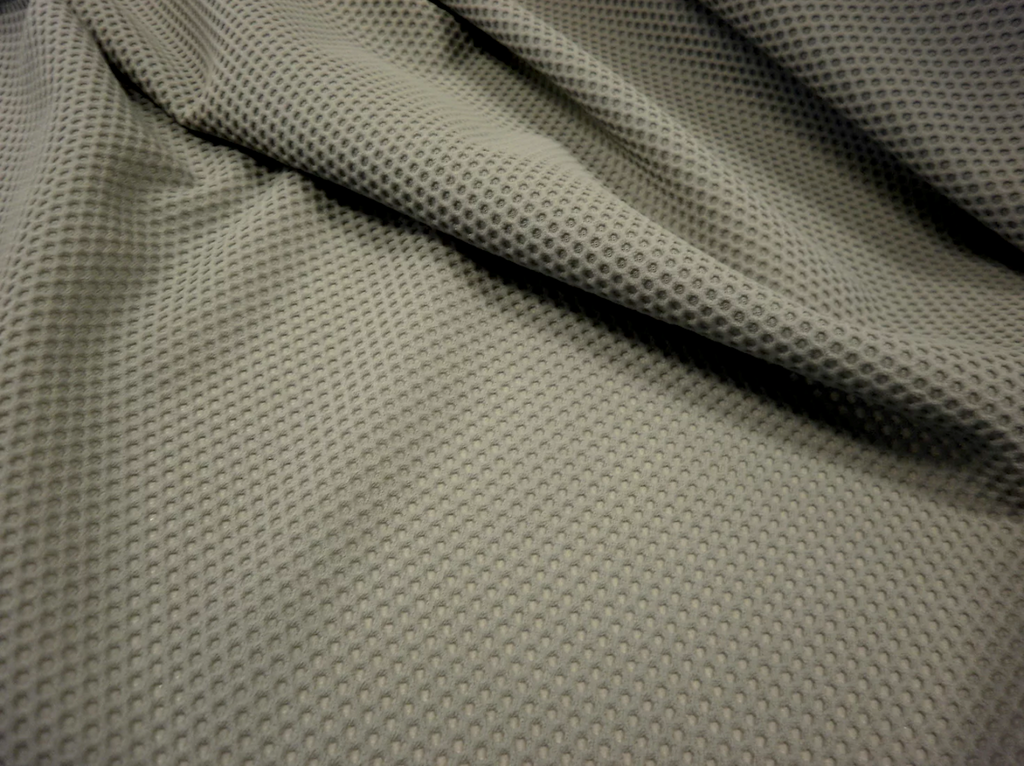 Honeycomb Pique Two Way Stretch Cool Grey Fabric Muse