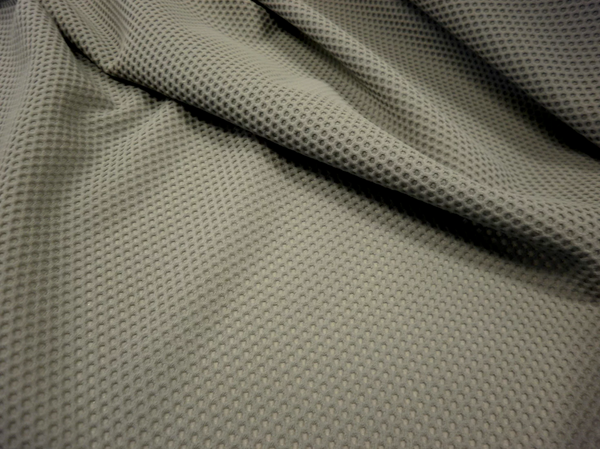 Honeycomb Pique Two-Way Stretch, Cool Grey