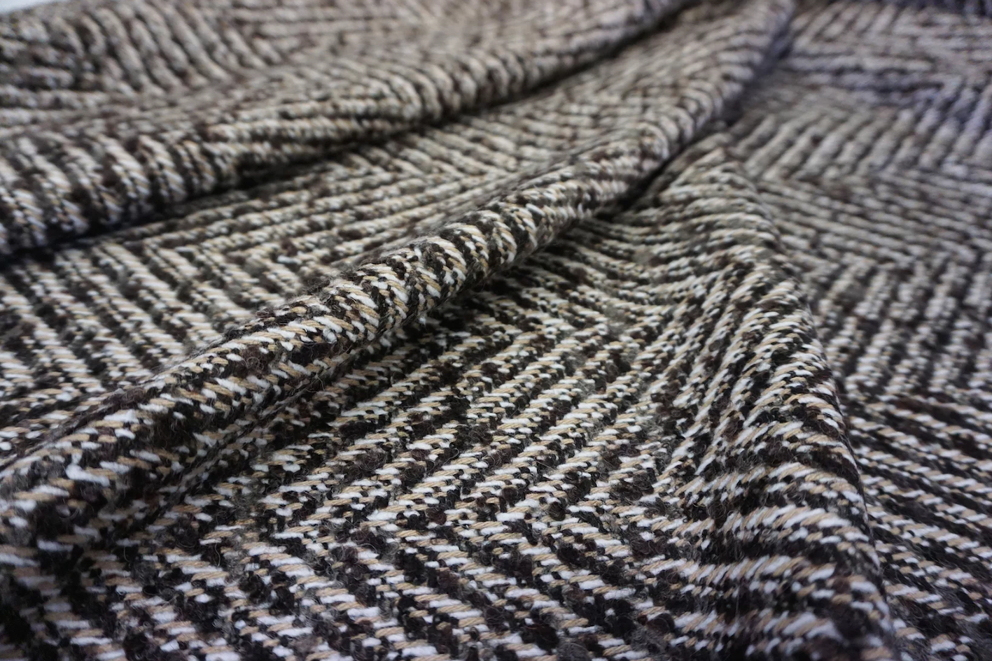 Herringbone Tweed Coating, Cappuccino