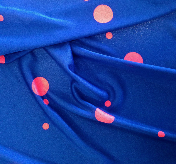 Coral Bubbles Print on Cobalt Jersey