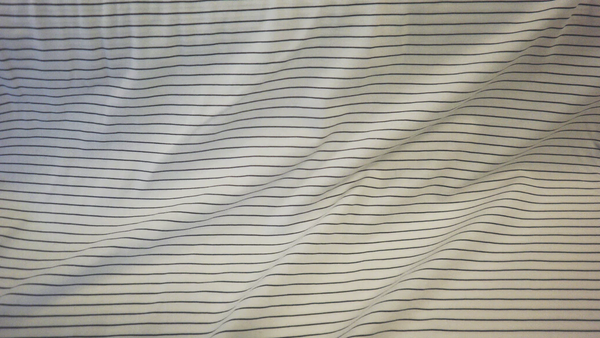 White & Navy Stripes Cotton Jersey