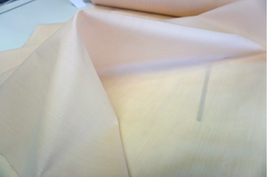 Stiff Silk Twill, Light Apricot & Grey Specks