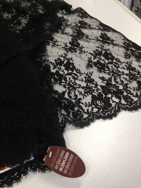 French Chantilly Lace, Black (Very Wide)