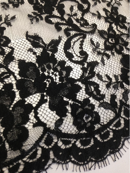 French Chantilly Lace, Black (Very Wide)