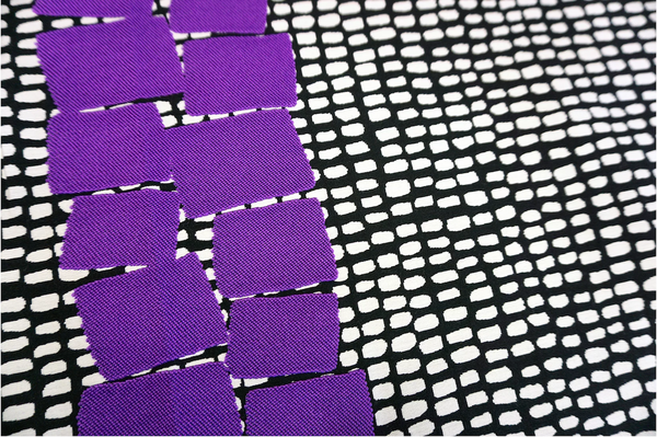 LAST PANEL - Black and White with Purple Pebbles Jacquard