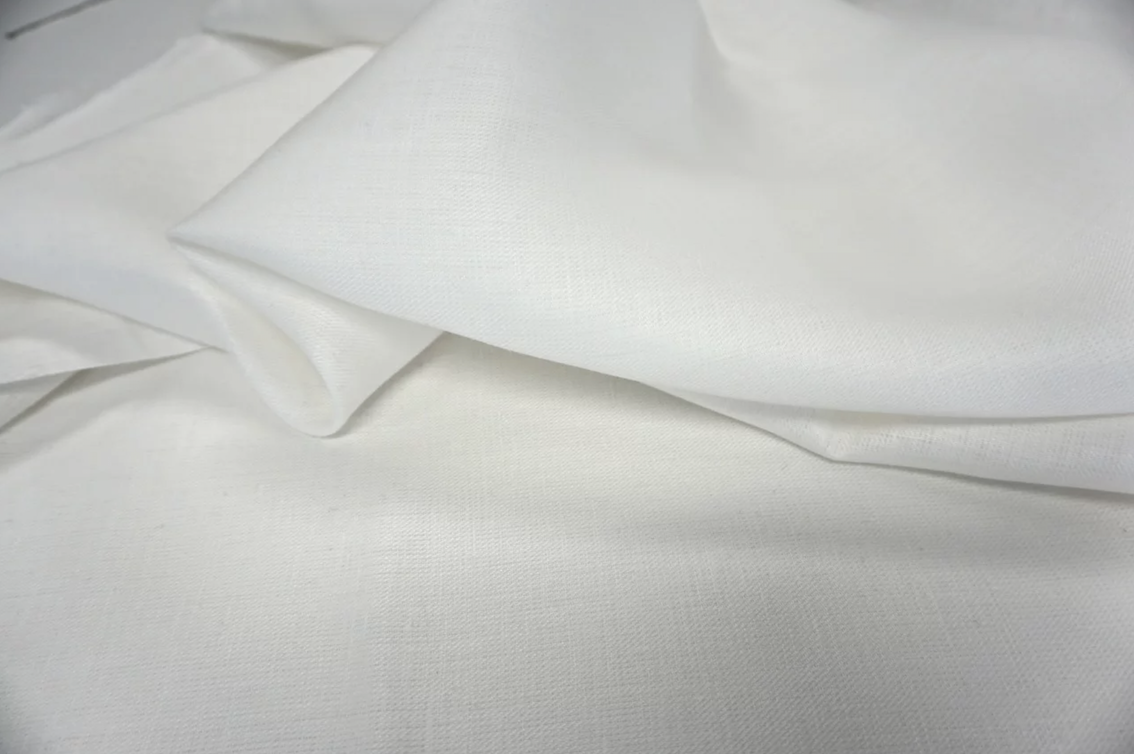 Twill Weave Linen, Pure White