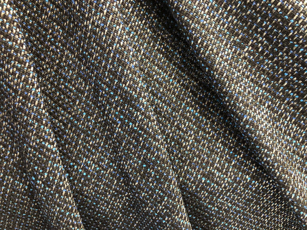 Blue & Black Speckled Tweed Suiting