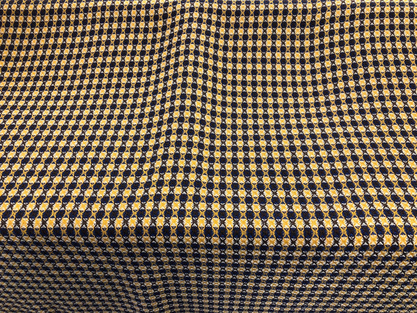 White, Blue & Mustard Check Jacquard Tweed