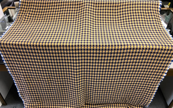 White, Blue & Mustard Check Jacquard Tweed